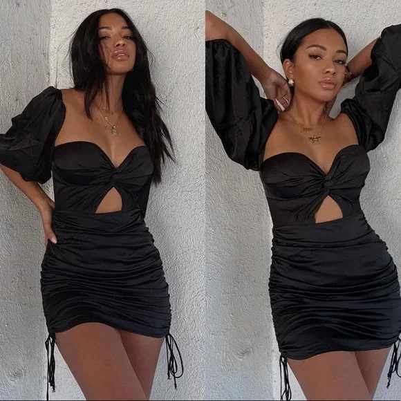 poshmark black dress HALTER MINI DRESS  THEO